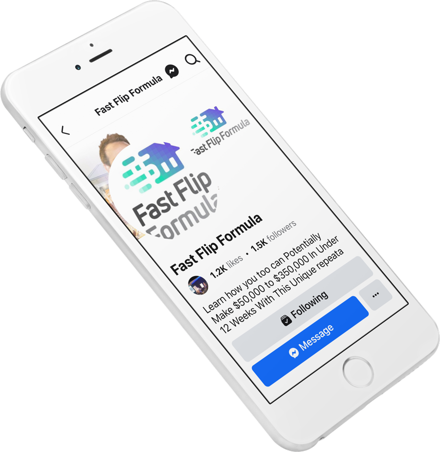 Fast Flip Formula Facebook Page on Smartphone